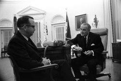 President Lyndon B. Johnson meeting with Joe Frantz