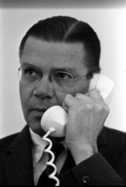 Sec. Robert McNamara on the telephone