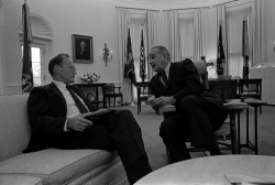 President Lyndon B. Johnson meets with McGeorge Bundy