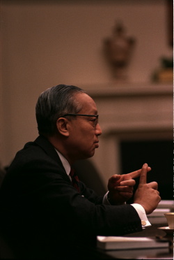 United Nations Secy Gen. U Thant meeting with Pres. Lyndon B. Johnson