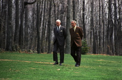 President Lyndon B. Johnson in conversation with Amb. Ellsworth Bunker
